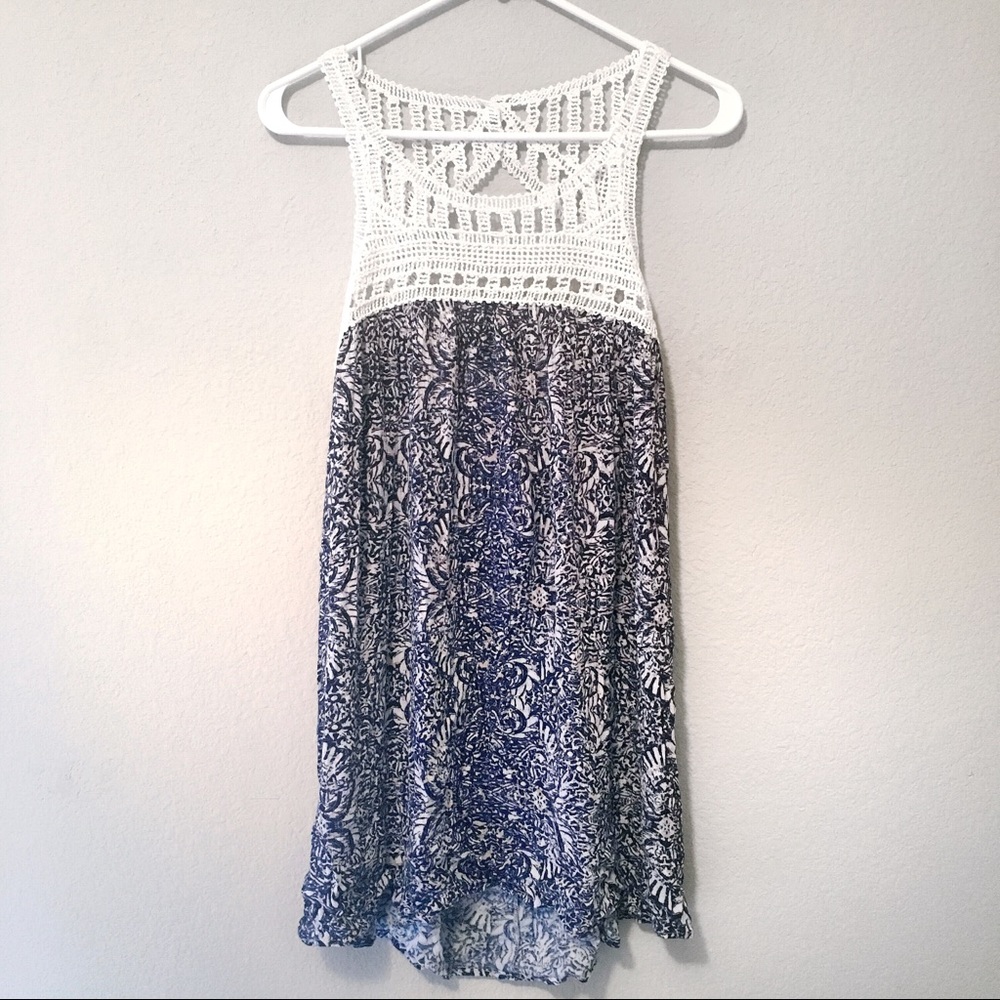 Floral printed backless dress